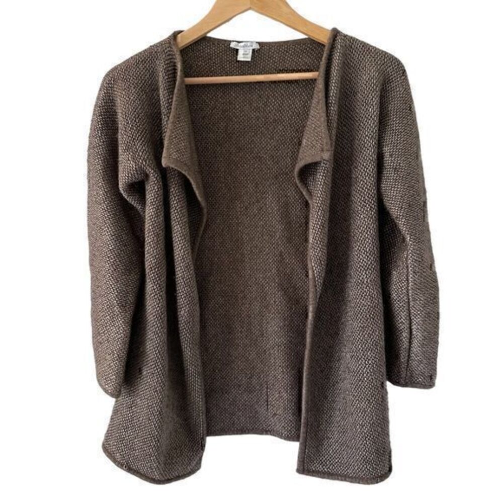 MaxMara Womens Open Brown Wool Blend Cardigan Size M